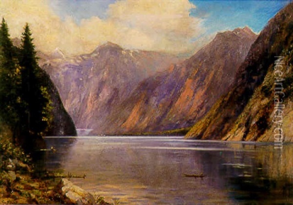 Le Lac Oil Painting - Adolf Melchert