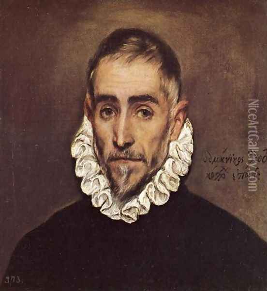 An Elderly Gentleman 1590s Oil Painting - El Greco (Domenikos Theotokopoulos)