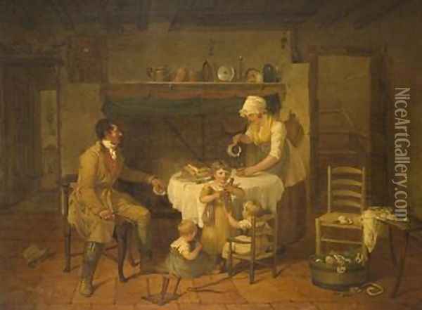 Dinner Time Oil Painting - William Henry Knight
