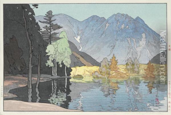 Hodakayama From The Series Nihon Arupusu Junidai No Uchi Oil Painting - Hiroshi Yoshida