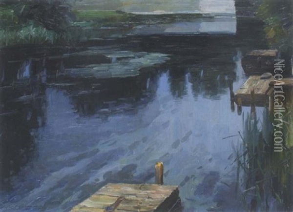 Am Ufer Eines Weihers Oil Painting - Alexander Max Koester