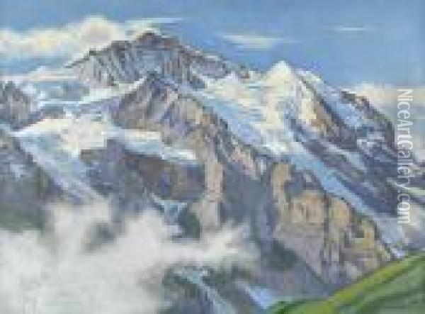 Ansicht Der Jungfrau Im Sonnenschein. Oil Painting - Charles L'Eplattenier