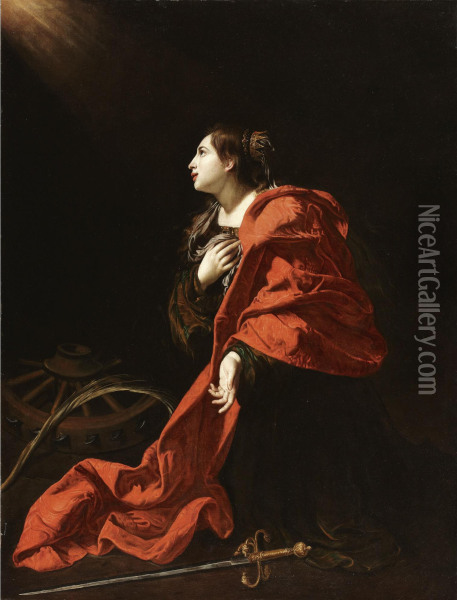 Saint Catherine Oil Painting - Bartolomeo Cavarrozzi