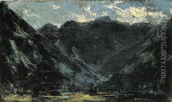 Les Eaux-bonnes, Pyrenees Oil Painting - Eugene Delacroix