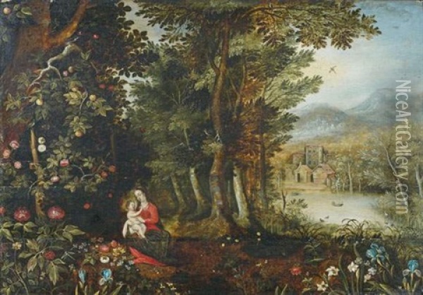 La Vierge A L'enfant Oil Painting - Jan Brueghel the Elder