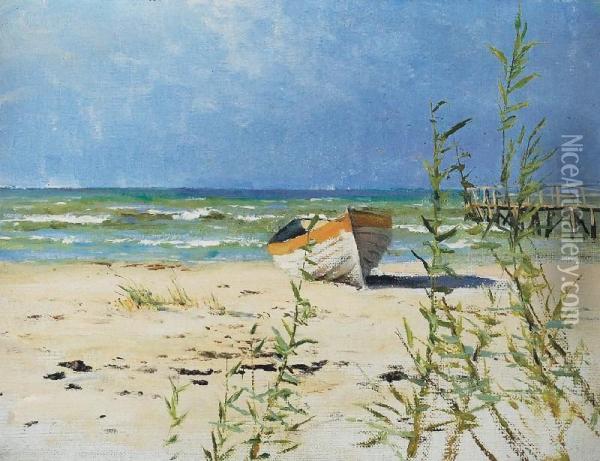 Lodz Na Brzegu Morskim Oil Painting - Ferdynand Ruszczyc