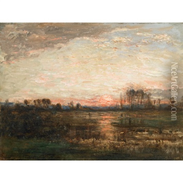 Evening Landscape Oil Painting - John A. Hammond