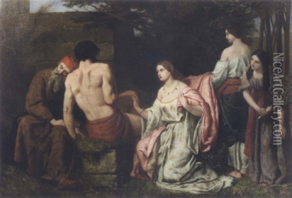 Samson And Delilah Oil Painting - Frederick Richard Pickersgill