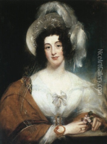 Portrait Of Louisa Broughton (later Mrs. James Mcalpine) Oil Painting - Martin Cregan
