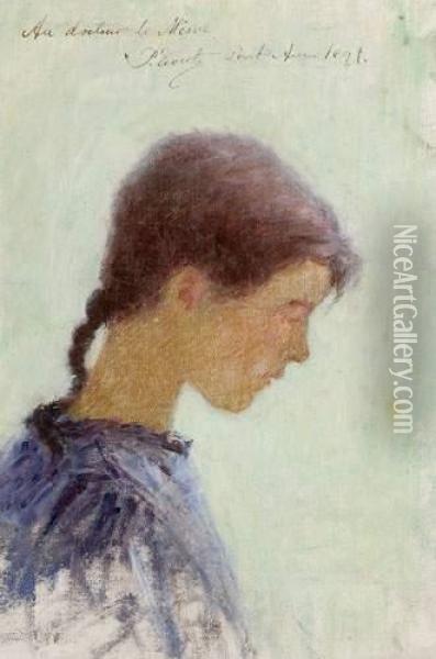 Jeune Fille De Profil, Pont-aven Oil Painting - Per Ewert