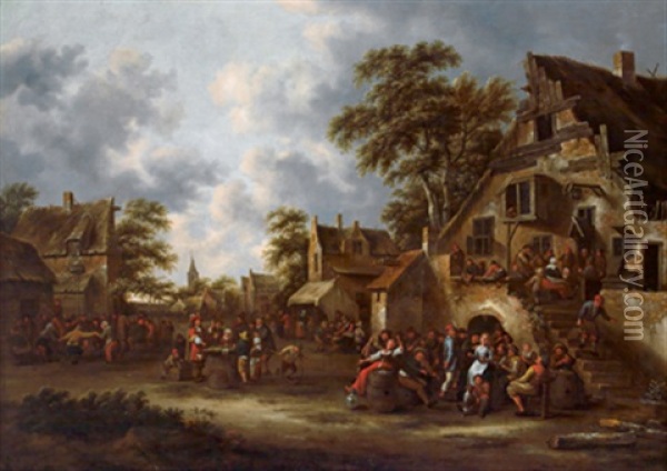 Bauernkirmes In Einem Dorf Oil Painting - Nicolaes Molenaer