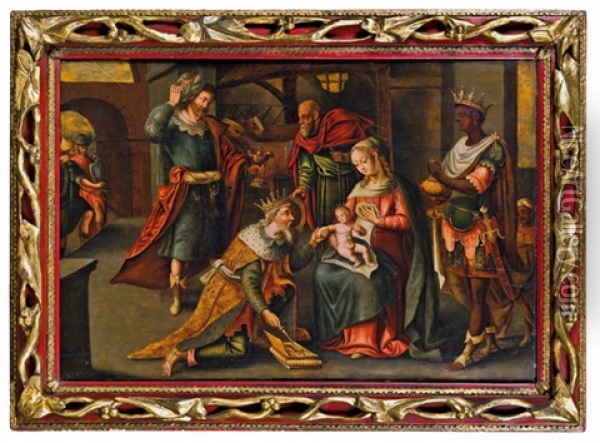 Anbetung Der Konige Oil Painting - Pieter Coecke van Aelst the Elder