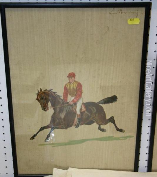 Jockey Astridehis Horse Oil Painting - Henry Edward, Sir Bunbury
