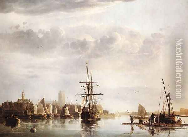 View of Dordrecht, c. 1655 Oil Painting - Aelbert Cuyp