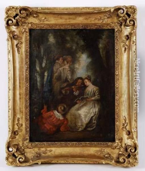 Le Concert Champetre Oil Painting - Watteau, Jean Antoine