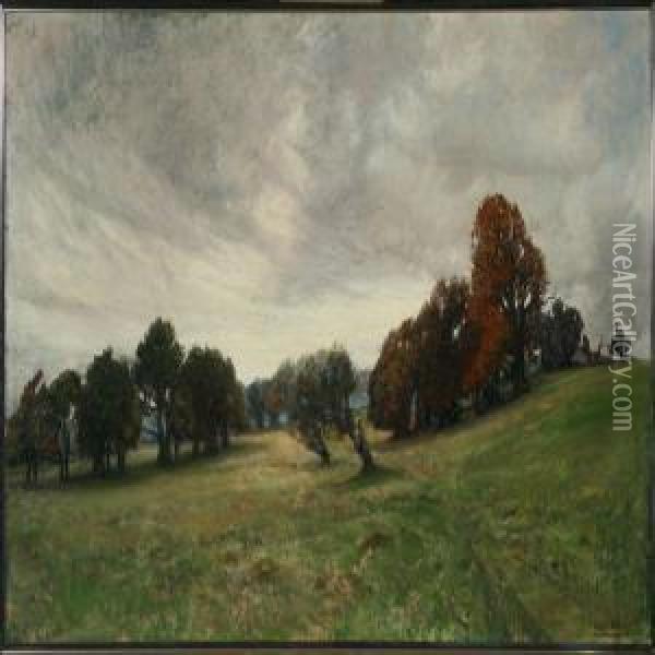 Wind Blown Trees Oil Painting - Hans Mathias Dall