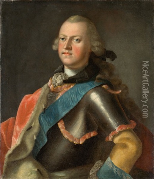 Duke Ernst Friedrich Iii. Carl Of Saxony-hildburghausen (1727-1780) Oil Painting - Johann Valentin Tischbein