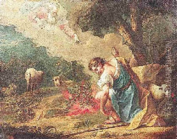 Moses Vor Dem Brennenden Dornbusch Oil Painting - Jean-Baptiste van Loo