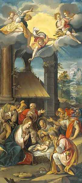 The Adoration of the Shepherds Oil Painting - Prospero Fontana