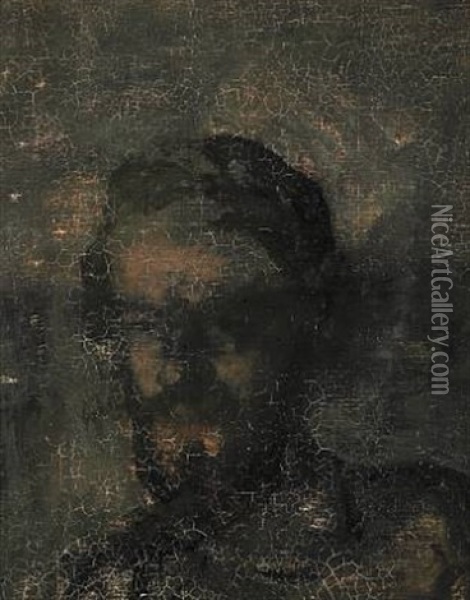 Portrait Of Henry Madsen (study For Painting) Oil Painting - Vilhelm Hammershoi