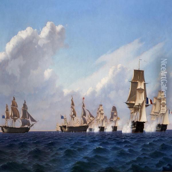 The Battle Oftrafalgar Oil Painting - Frederick Theodor Kloss
