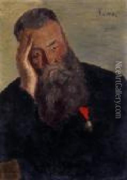 The Painter's Father Oil Painting - Jozsef Rippl-Ronai