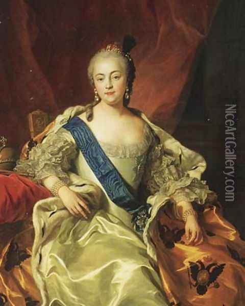 Yelizaveta Petrovna, Empress and Autocrat of all the Russias (1709-62) Oil Painting - Carle van Loo