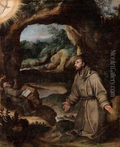 San Francesco In Estasi Oil Painting - Girolamo Muziano