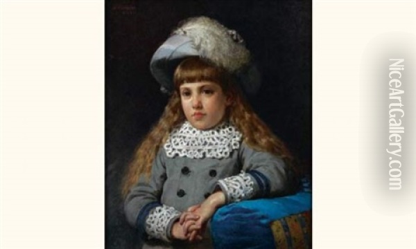 Portrait De Jeune Fille Oil Painting - William Henry Lippincott