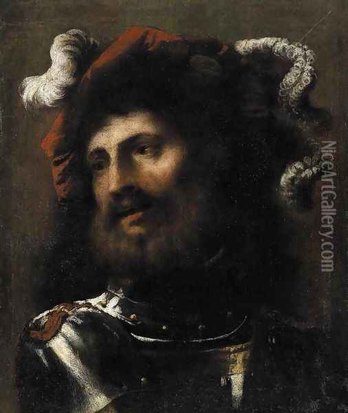 Portrait of a Man in Armour Oil Painting - Pietro della Vecchia