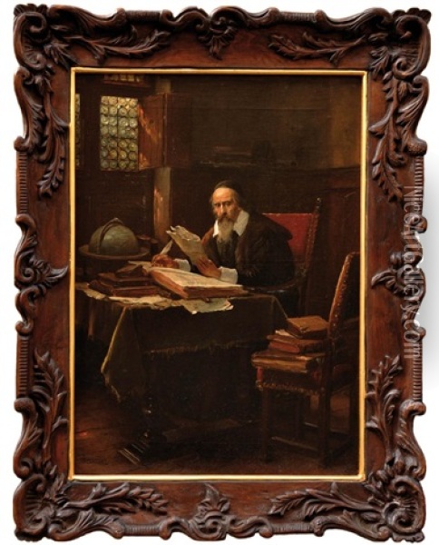 Jan Amos Komensky In Amsterdam Oil Painting - Vaclav Brozik