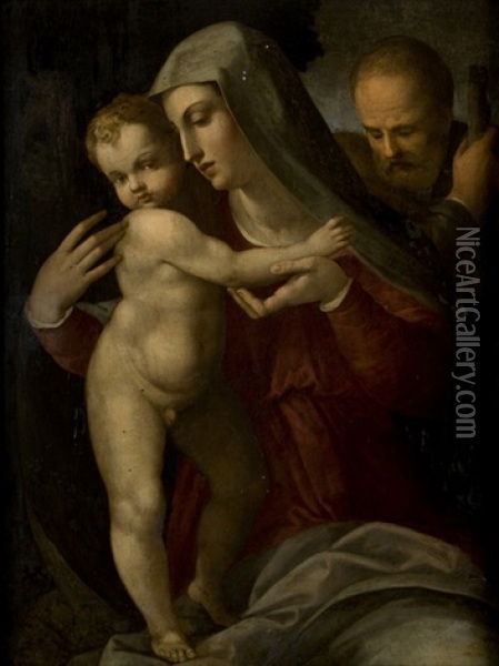 Sacra Famiglia Oil Painting - Pier Francesco Di Jacopo Foschi