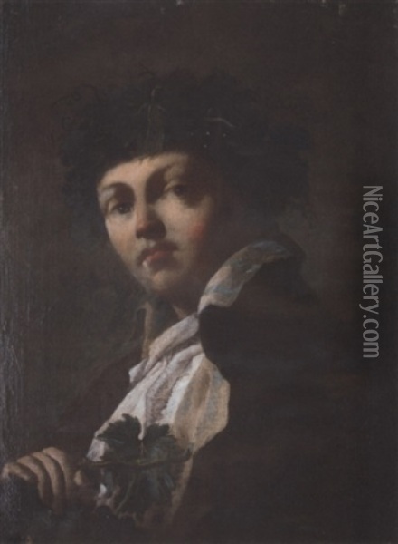 Portrait Of A Young Man As Bacchus Oil Painting - Giovanni Battista Piazzetta