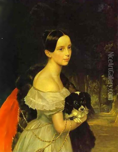 Portrait of U M Smirnova Oil Painting - Jules-Elie Delaunay