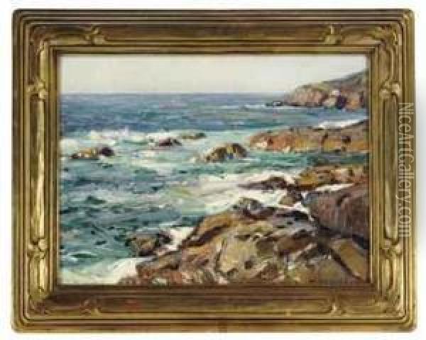 Sea And Rocks Oil Painting - George Gardner Symons