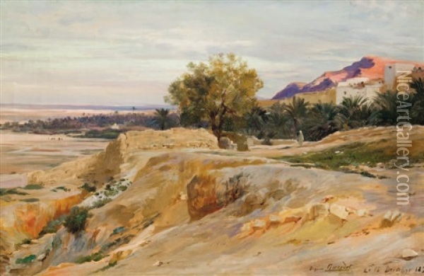 Paysage Du Sud Algerien Oil Painting - Eugene Alexis Girardet