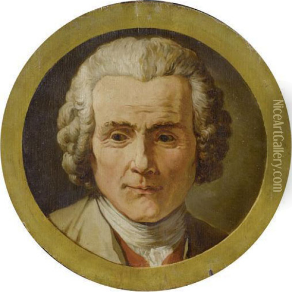 Portrait Of Jean-jacques Rousseau. Oil Painting - Jean-Pierre Saint-Ours