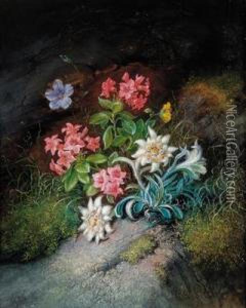 Alpine Flowers Oil Painting - Theodor Petter