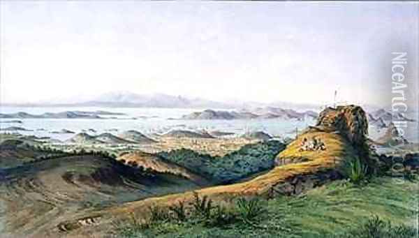 Panorama of Rio de Janeiro Brazil Oil Painting - Adolphe D'Hastrel