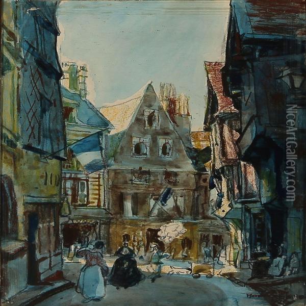 The Bastille Day Is Celebrated In Caen, France Oil Painting - Martin Monnickendam
