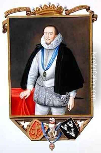 Portrait of Gilbert Talbot 7th Earl of Shrewsbury from Memoirs of the Court of Queen Elizabeth Oil Painting - Sarah Countess of Essex