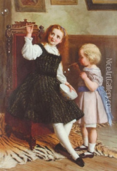 Bubbles Oil Painting - William Oliver the Younger