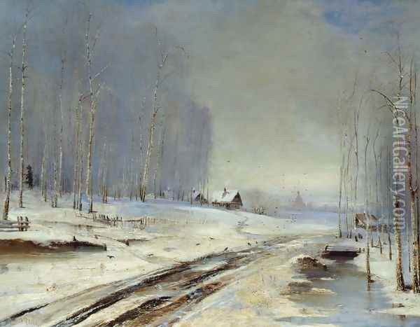 Sea of Mud (1894) Oil Painting - Alexei Kondratyevich Savrasov