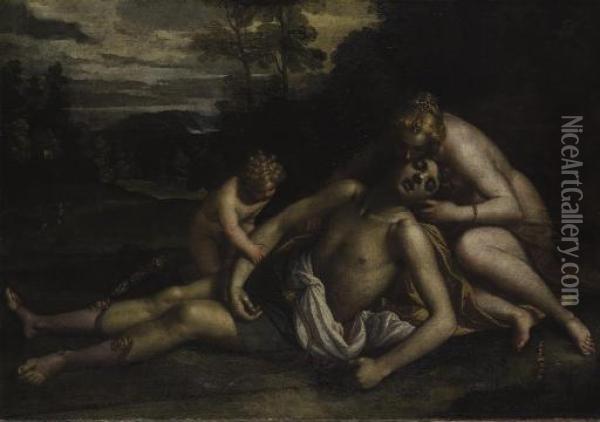Venere E Adone Oil Painting - Pietro Damini