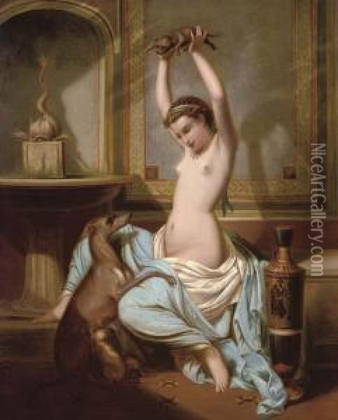 La Muse S'amuse Oil Painting - Henri Pierre Picou