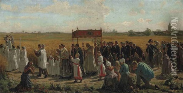 The Blessing Of The Wheat Oil Painting - Jules Breton