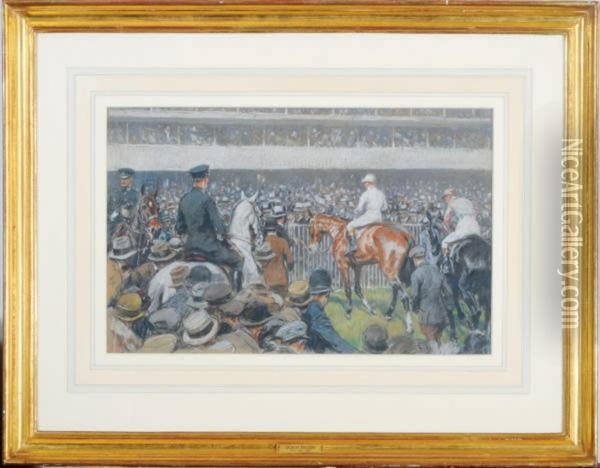 The Winner's Enclosure Oil Painting - Gilbert Holiday