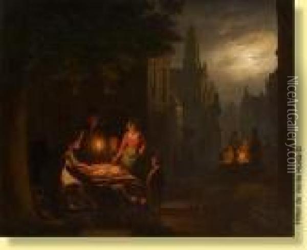 Marche De Nuit Oil Painting - Johann Mongels Culverhouse