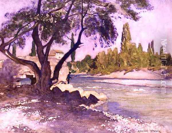 The Durance at Sisteron, France Oil Painting - Adrian Scott Stokes