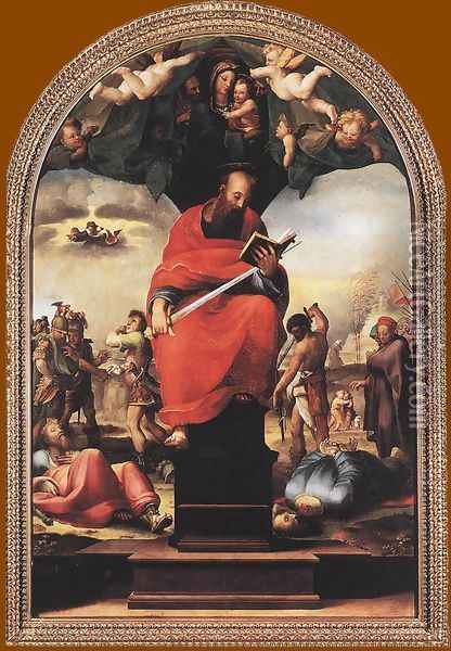 St Paul c. 1515 Oil Painting - Domenico Beccafumi